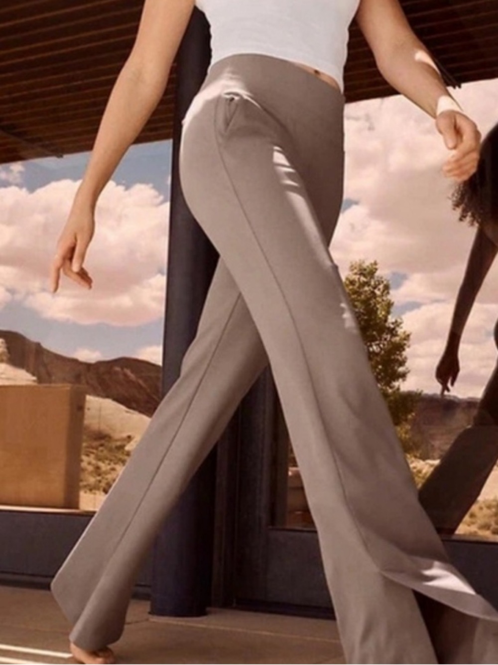 Athleta Venice Flare High-Rise Pants in Pyrite